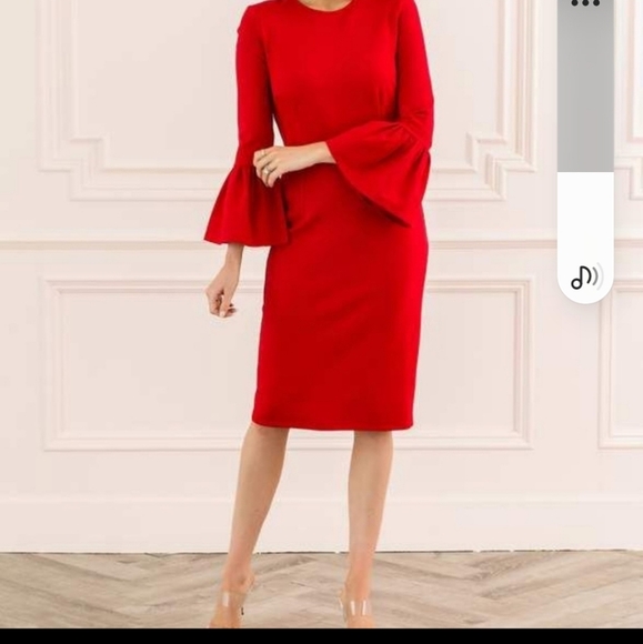 Rachel Parcell, Red Bell Midi Dress - Picture 1 of 15